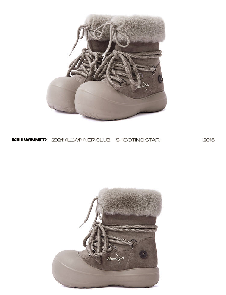 ★人気★ KillWinner Fleece Lined Tall Winter Boots Long Tube Snow Boots – KILLWINNER