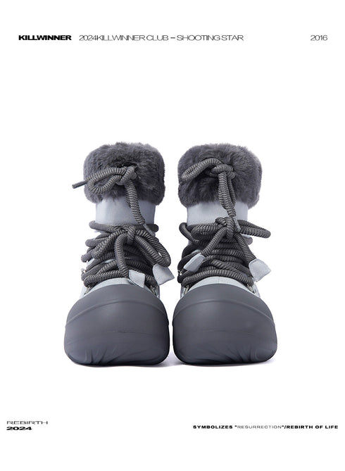 Short Fur Long Tube Snow Boots