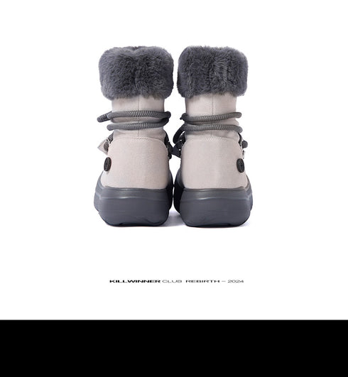 Short Fur Long Tube Snow Boots