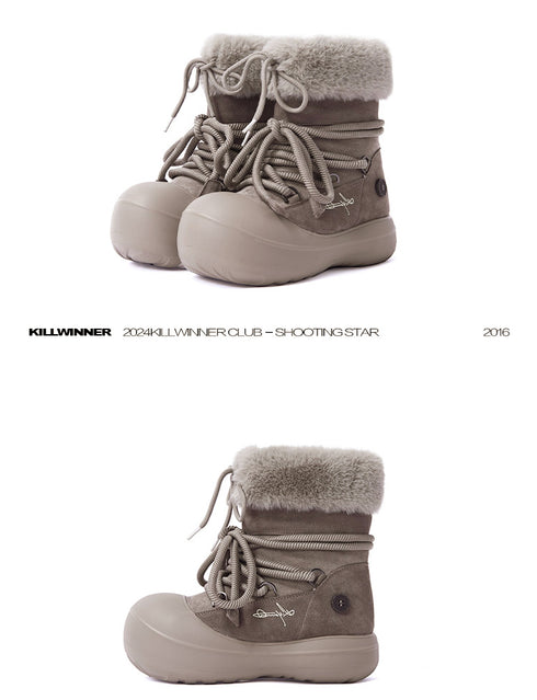 Short Fur Long Tube Snow Boots